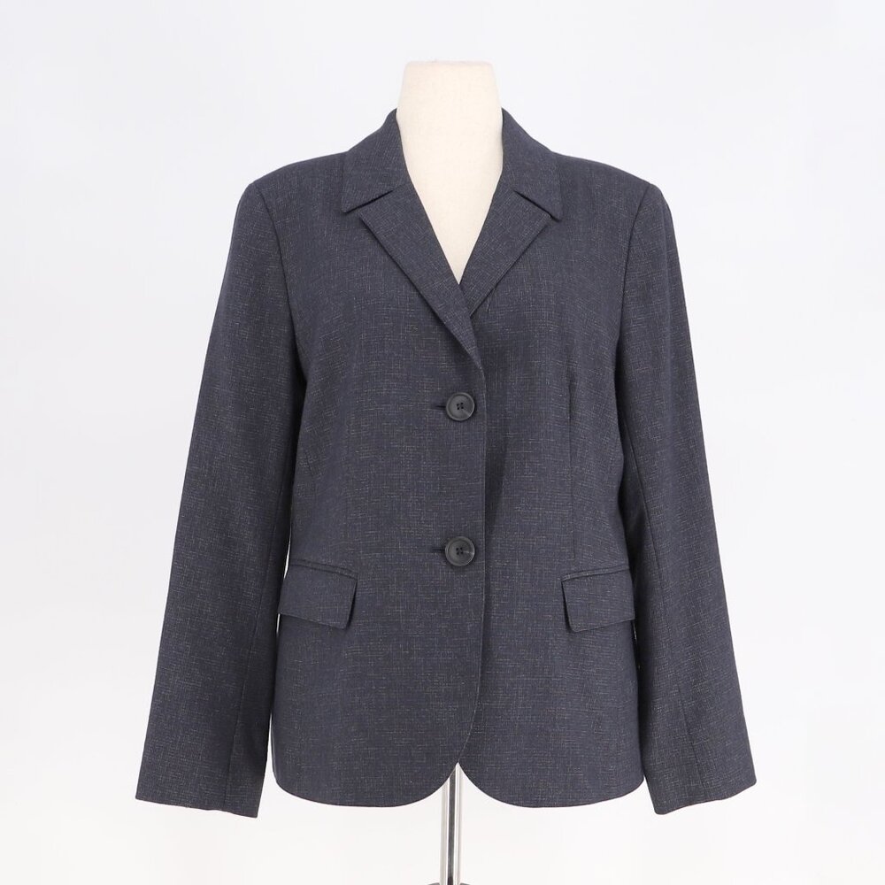 LAFAYETTE 148 Wool Blend Two-Button Blazer Charcoal Gray Size 14